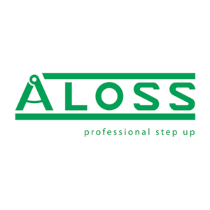 Aloss logo - jednoduche logo so zelenym pismom