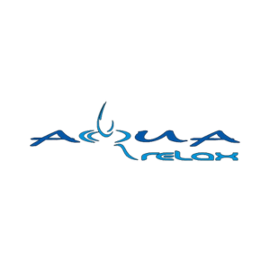 Logo Aqua relax - modre pisane pismo