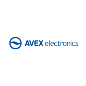 Avex electronics logo - modre minimalisticke logo