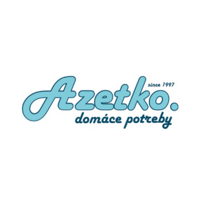 Logo Azetko - svetlomodre pismo