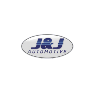 Logo Jaj automotive - tmavomodre pismo v sivom kruhu