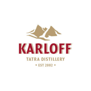 Logo Karloff - bordovy napis so zlatymi horami