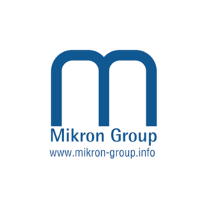 Logo Mikron Group - tmavo modre monimalisticke logo v melkym pismenom M