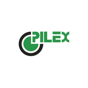 Logo Pilex - zelene modre logo s ciernym detailom